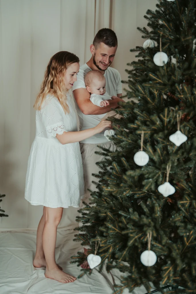 Vánoční focení stromeček a ozdoby