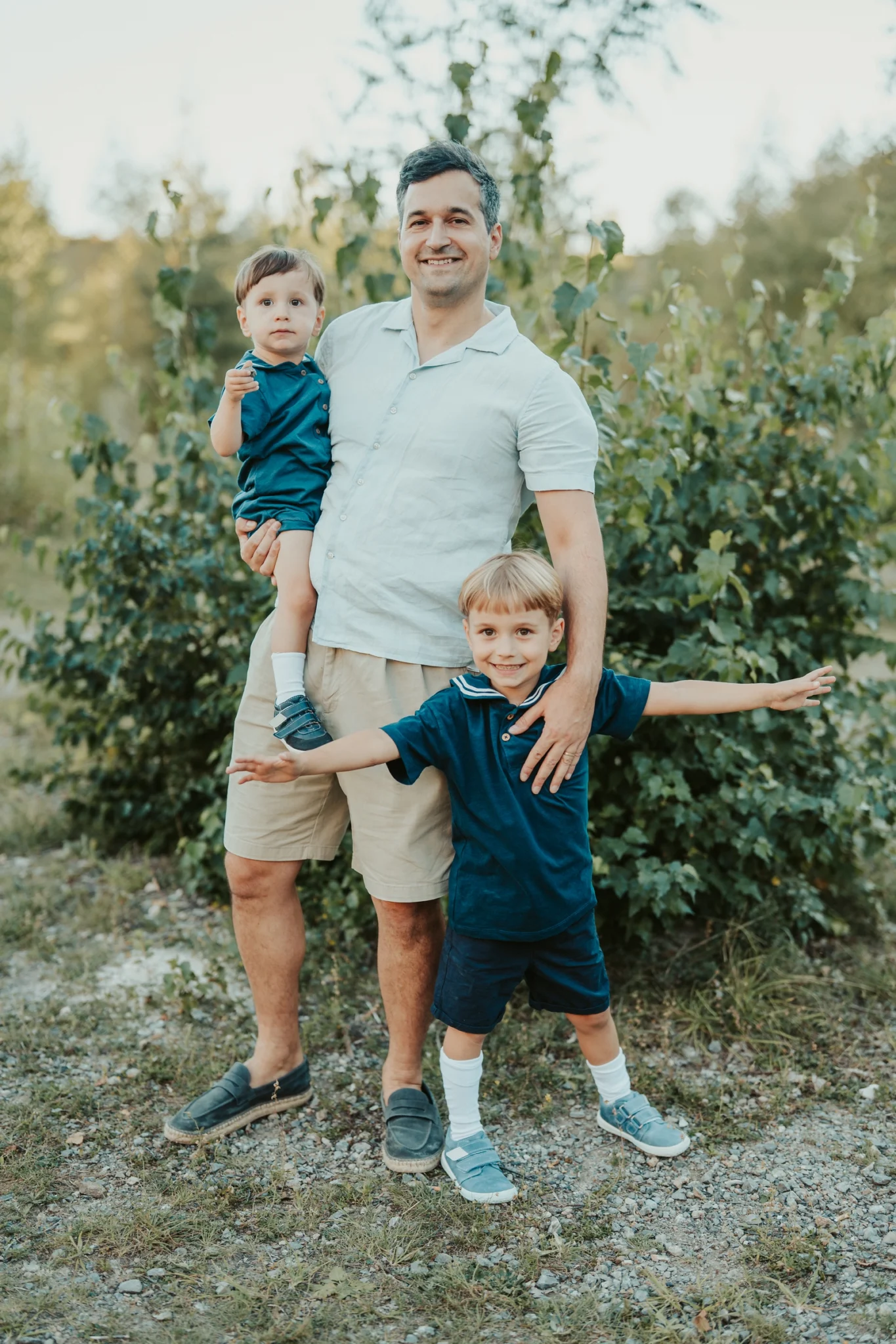 Rodinná fotka otec s dětmi Ostrava